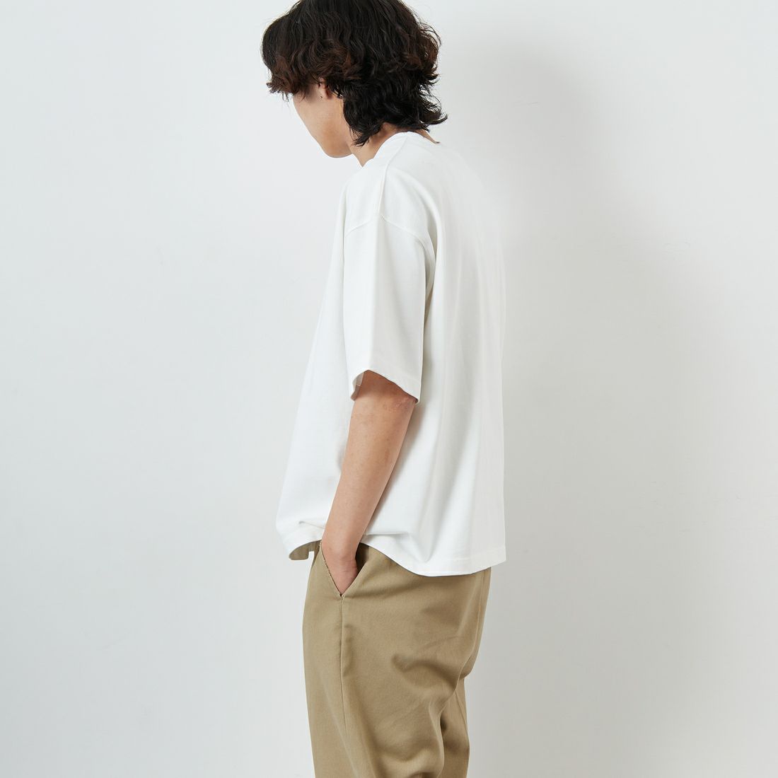 Gymphlex [ジムフレックス] ショートスリーブクルーネックTシャツ [GY-C0441DDH] OFF WHITE &&モデル身長：179cm 着用サイズ：L&&