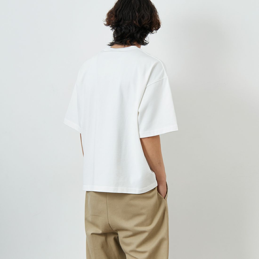 Gymphlex [ジムフレックス] ショートスリーブクルーネックTシャツ [GY-C0441DDH] OFF WHITE &&モデル身長：179cm 着用サイズ：L&&