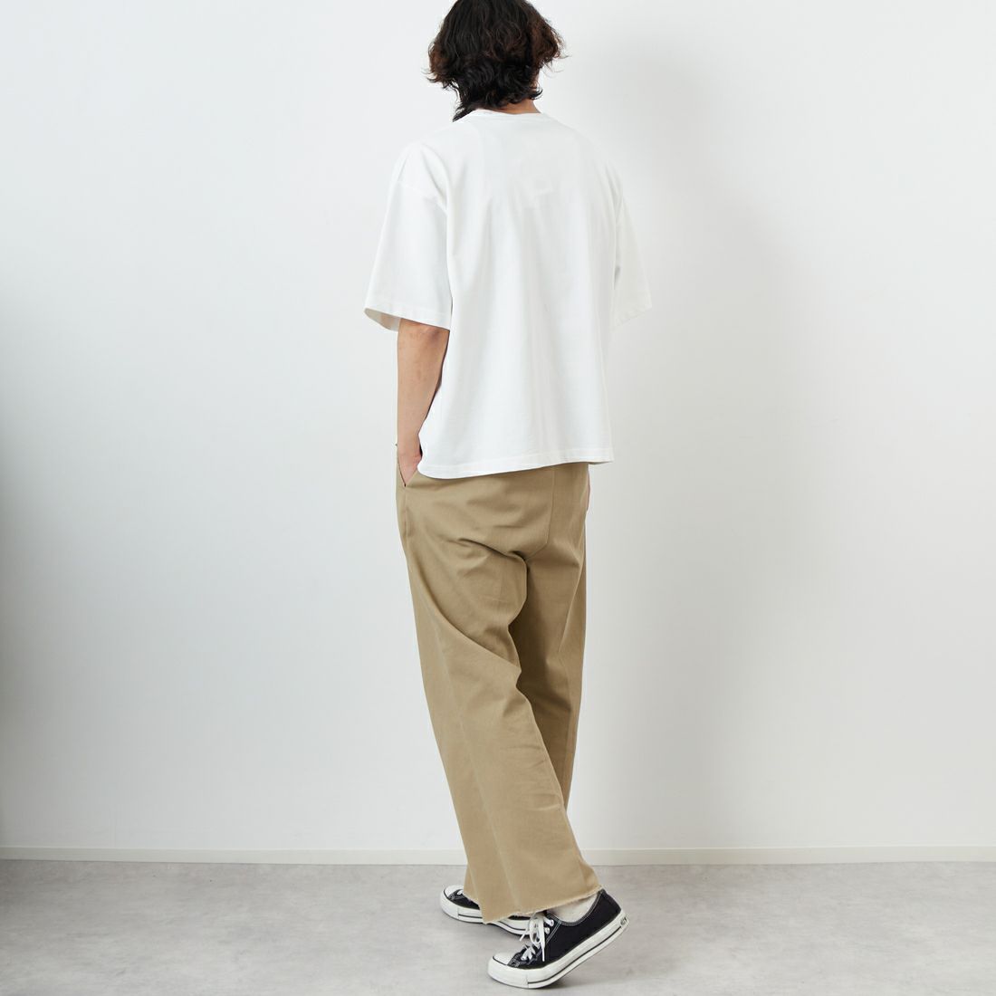 Gymphlex [ジムフレックス] ショートスリーブクルーネックTシャツ [GY-C0441DDH] OFF WHITE &&モデル身長：179cm 着用サイズ：L&&
