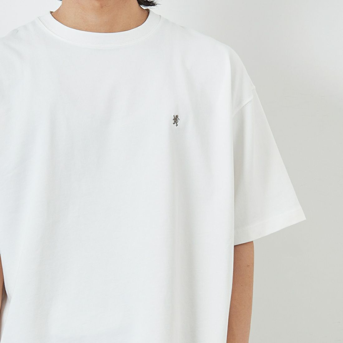 Gymphlex [ジムフレックス] ショートスリーブクルーネックTシャツ [GY-C0441DDH] OFF WHITE &&モデル身長：179cm 着用サイズ：L&&