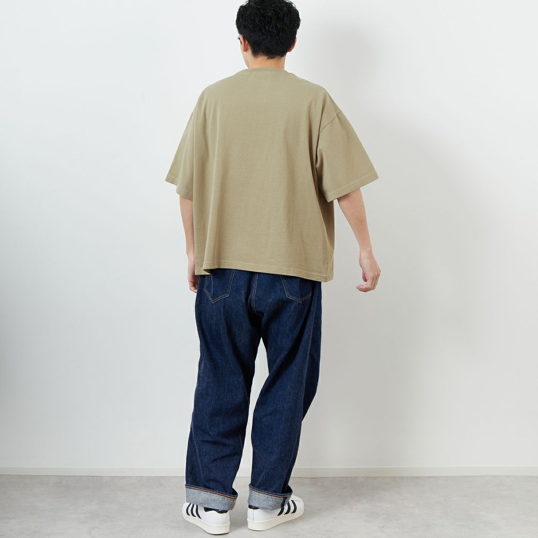 Gymphlex [ジムフレックス] ショートスリーブクルーネックTシャツ [GY-C0441DDH] BEIGE &&モデル身長：168cm 着用サイズ：L&&