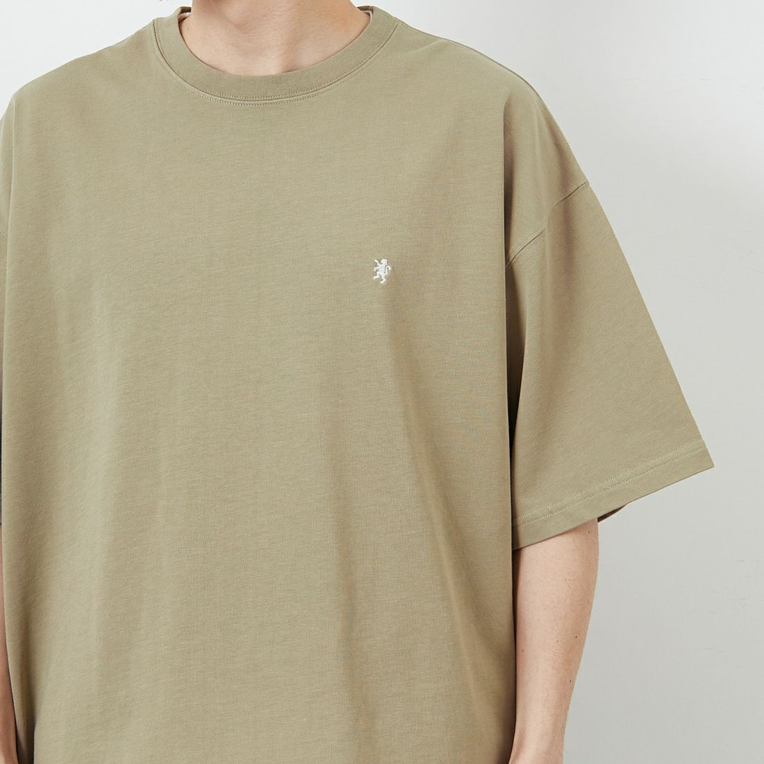 Gymphlex [ジムフレックス] ショートスリーブクルーネックTシャツ [GY-C0441DDH] BEIGE &&モデル身長：168cm 着用サイズ：L&&