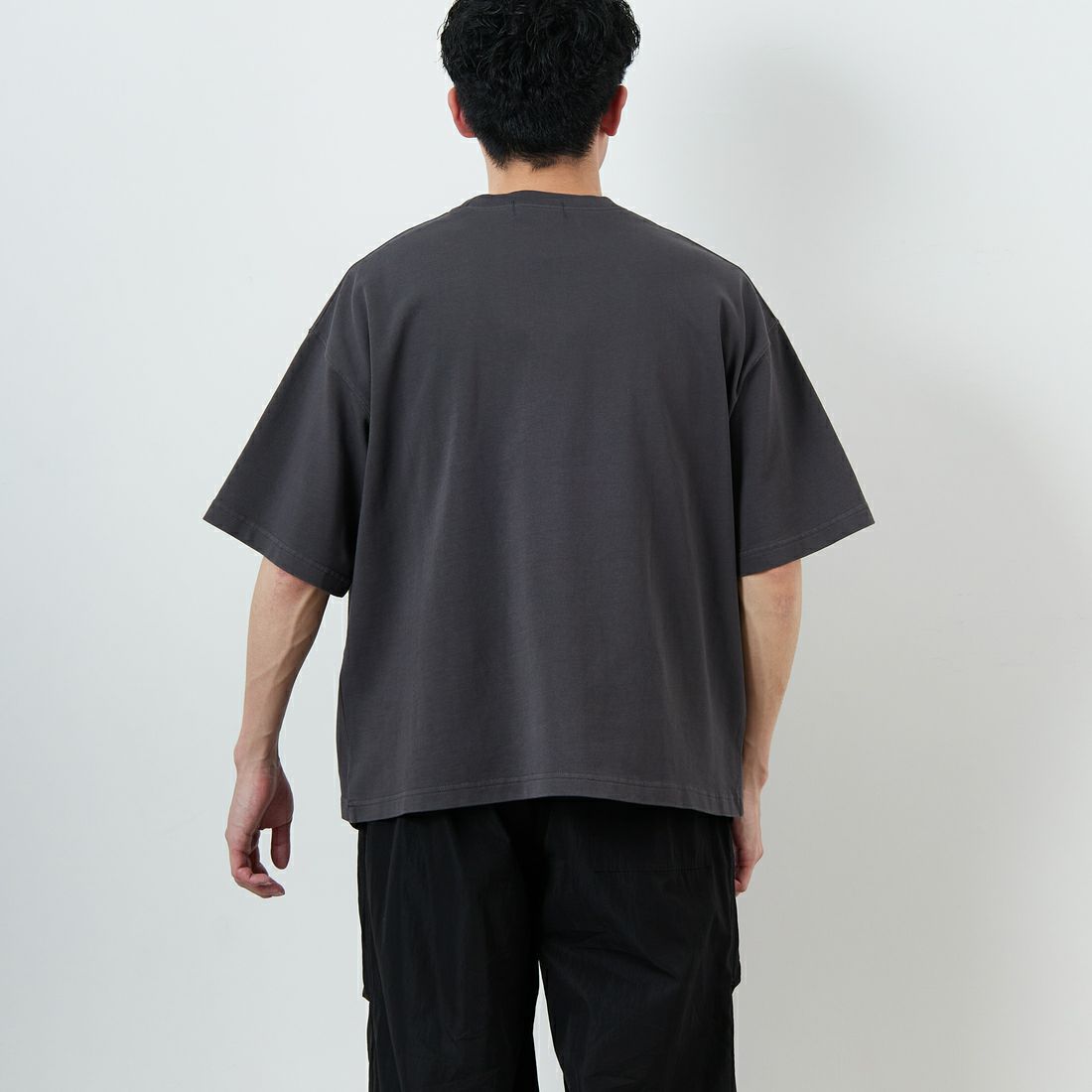 Gymphlex [ジムフレックス] ショートスリーブクルーネックTシャツ [GY-C0441DDH] CHARCOAL &&モデル身長：168cm 着用サイズ：M&&