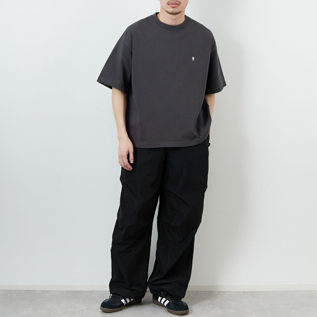 Gymphlex [ジムフレックス] ショートスリーブクルーネックTシャツ [GY-C0441DDH] CHARCOAL &&モデル身長：168cm 着用サイズ：M&&