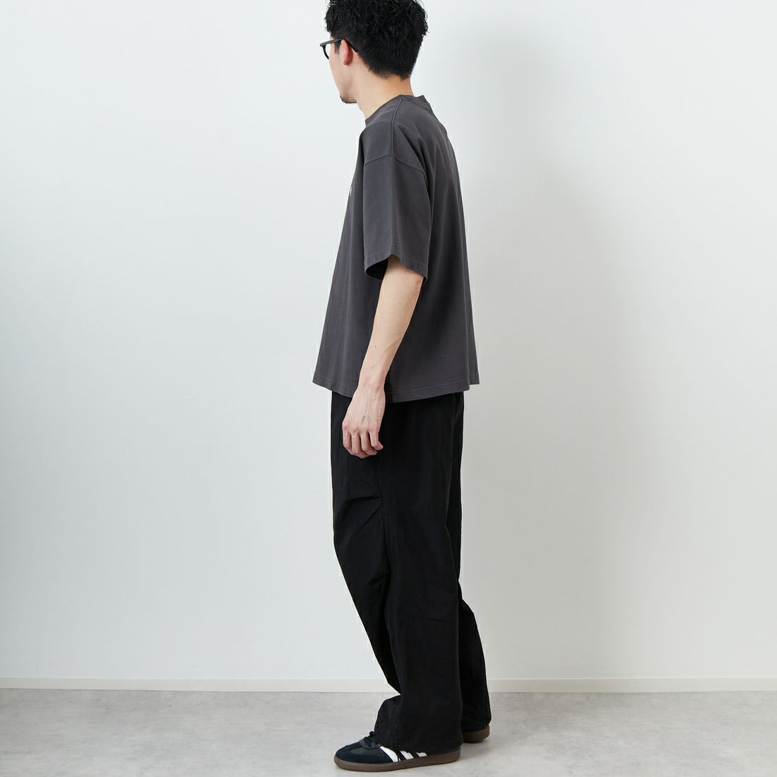 Gymphlex [ジムフレックス] ショートスリーブクルーネックTシャツ [GY-C0441DDH] CHARCOAL &&モデル身長：168cm 着用サイズ：M&&