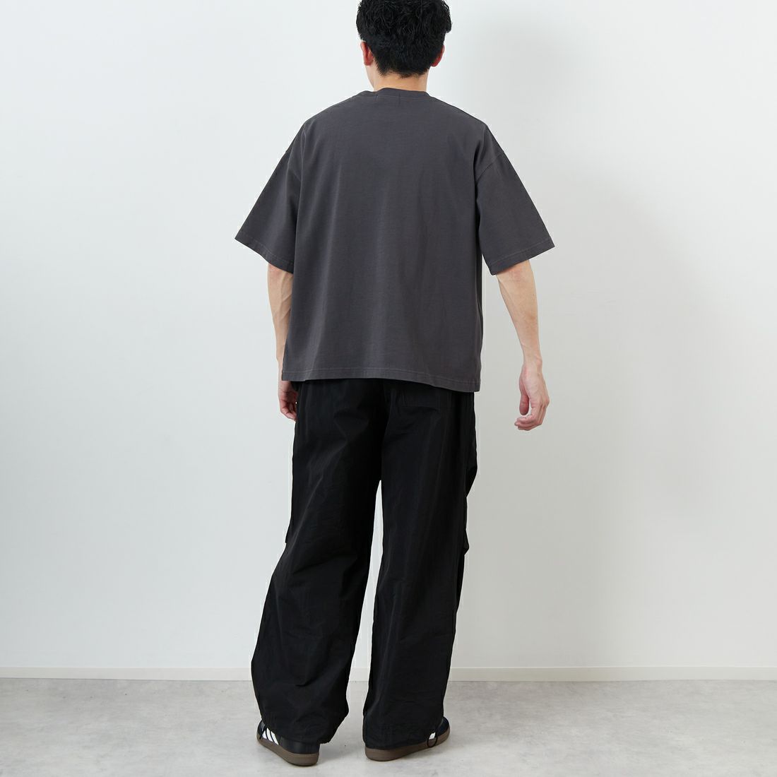 Gymphlex [ジムフレックス] ショートスリーブクルーネックTシャツ [GY-C0441DDH] CHARCOAL &&モデル身長：168cm 着用サイズ：M&&