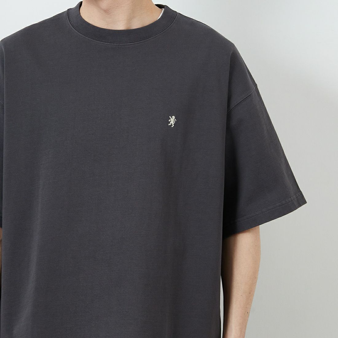 Gymphlex [ジムフレックス] ショートスリーブクルーネックTシャツ [GY-C0441DDH] CHARCOAL &&モデル身長：168cm 着用サイズ：M&&