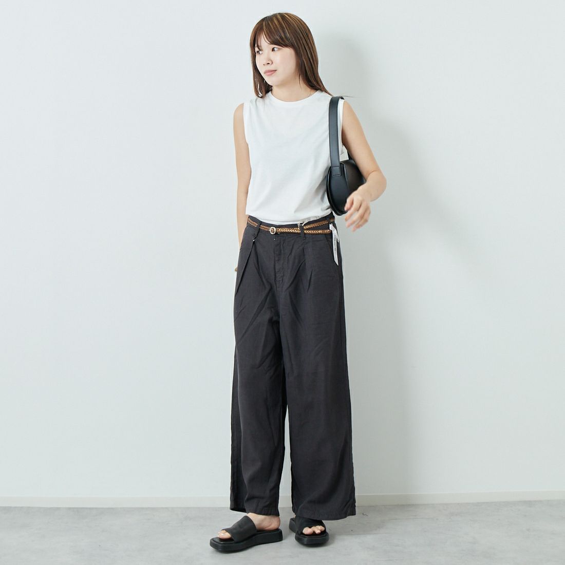 SOMETHING [サムシング] 別注 ベルト付きタックワイドパンツ [SN765S-JF] 9502 LT.GR