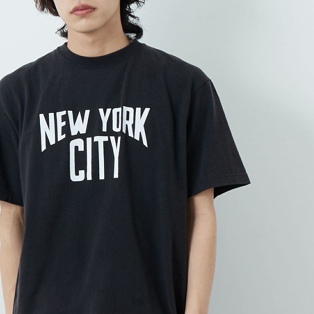 WORN FREE [ウォーン フリー] ジョン・レノン Tシャツ NEW YORK CITY [WFR-VTG-000006] 09 BLACK &&モデル身長：179cm 着用サイズ：L&&