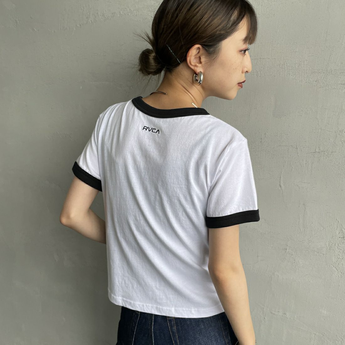 RVCA [ルーカ] パームツリーベビーリンガーTシャツ [BF04C205] WHT