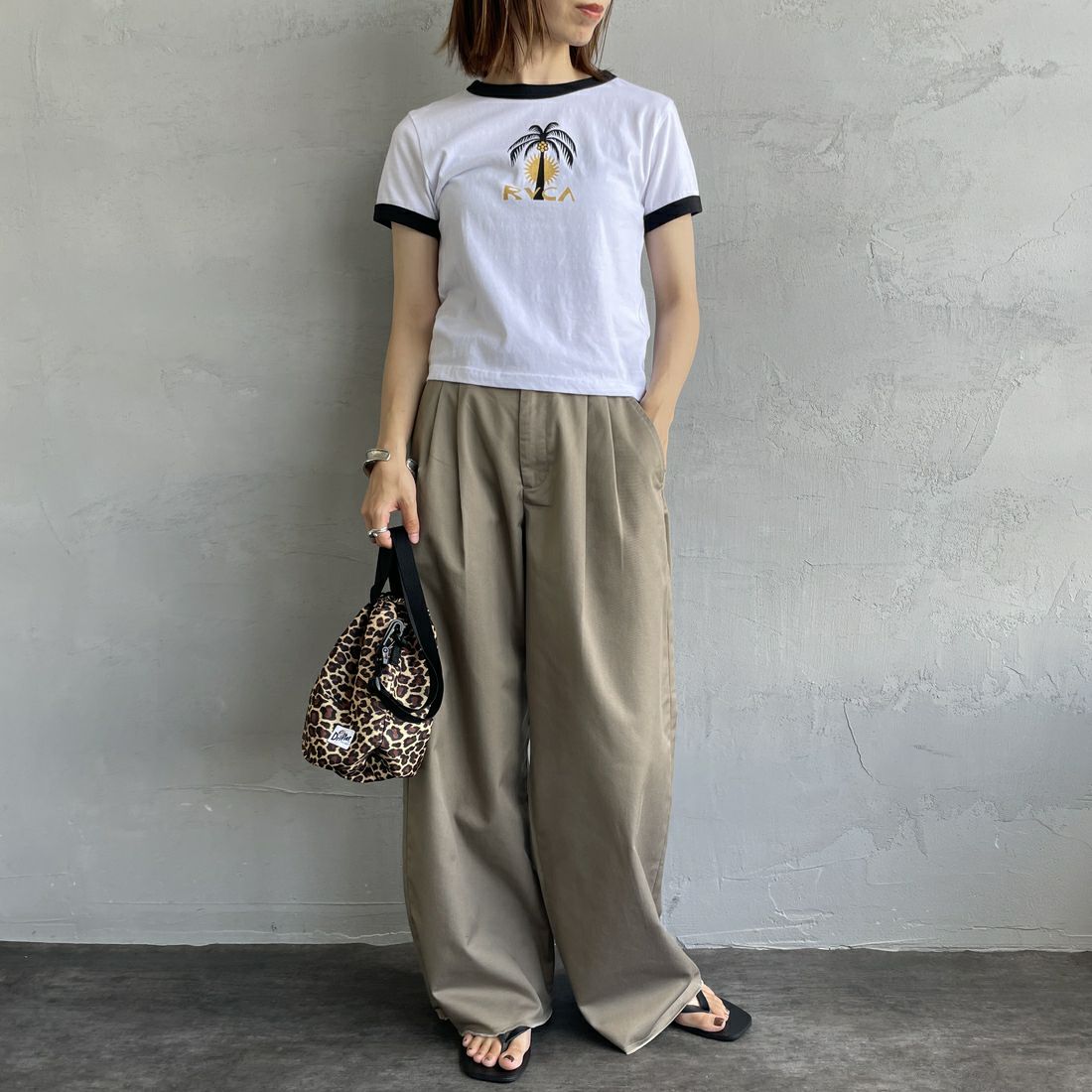 RVCA [ルーカ] パームツリーベビーリンガーTシャツ [BF04C205] WHT