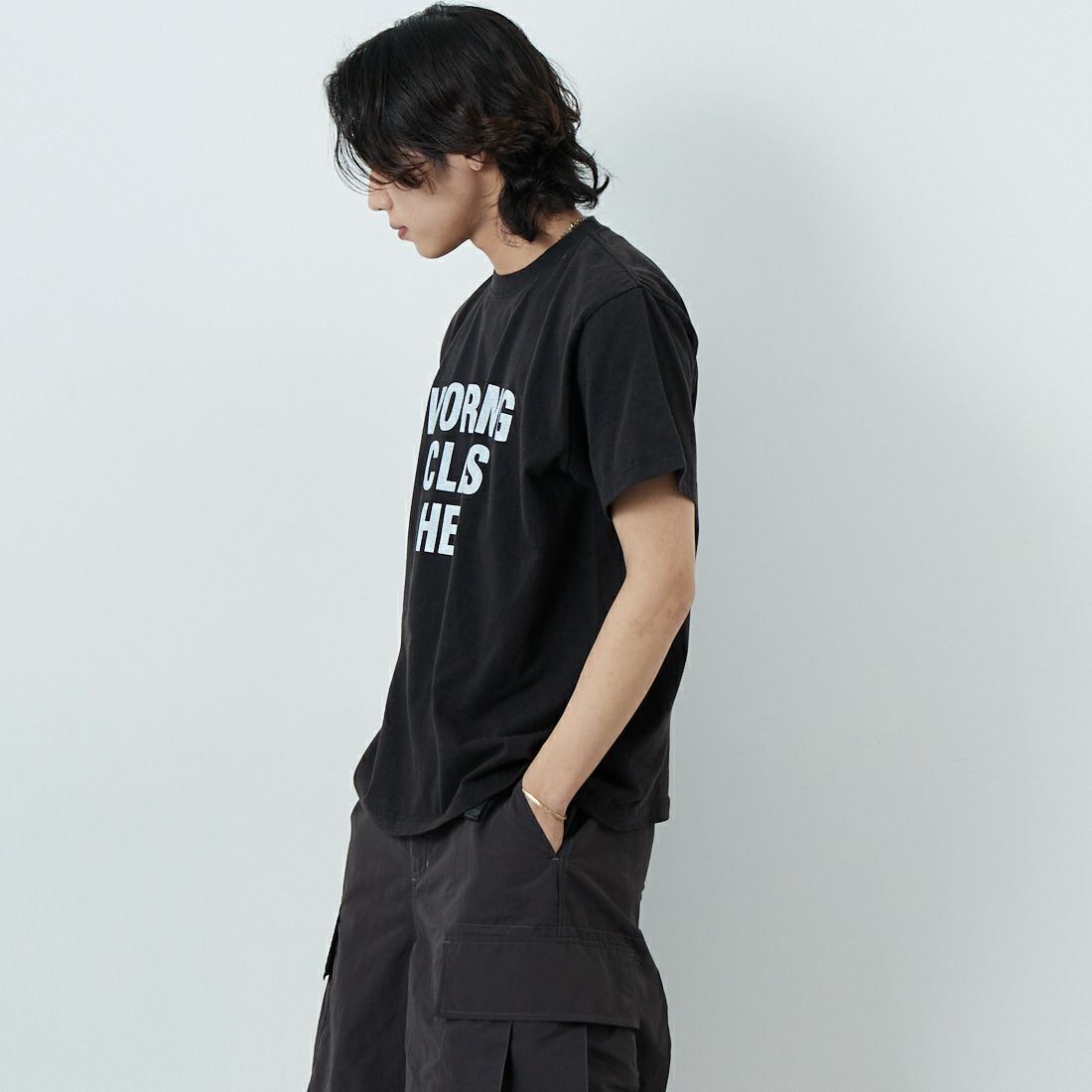 WORN FREE [ウォーン フリー] ジョン・レノン Tシャツ WORKING CLASS HERO [WFR-VTG-000001] 09 BLACK &&モデル身長：179cm 着用サイズ：M&&