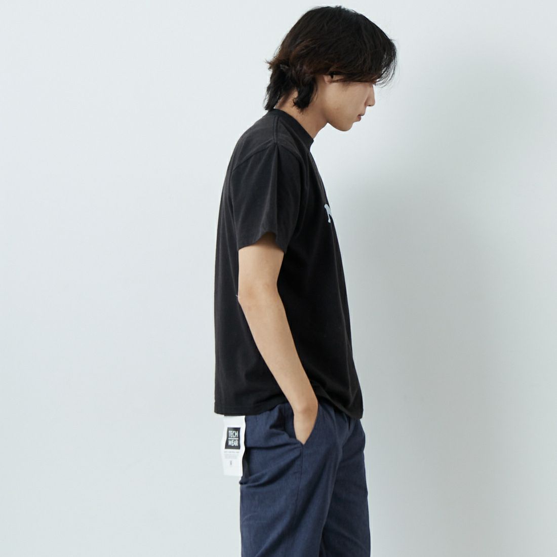 WORN FREE [ウォーン フリー] ヨーコ・オノ Tシャツ IMAGINE [WFR-VTG-000010] 09 BLACK &&モデル身長：179cm 着用サイズ：M&&