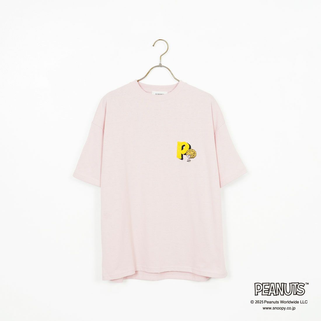 PEANUTS × JEANS FACTORY [ピーナッツ × ジーンズファクトリー] 別注 PEANUTS ヨセガキTシャツ [JFC-252-025-JF] PINK