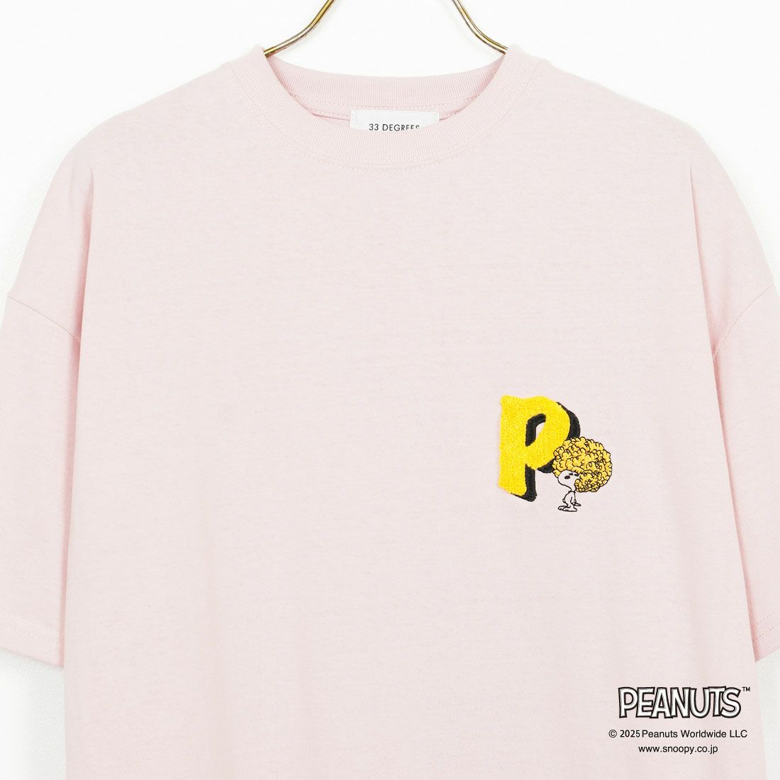 PEANUTS × JEANS FACTORY [ピーナッツ × ジーンズファクトリー] 別注 PEANUTS ヨセガキTシャツ [JFC-252-025-JF] PINK