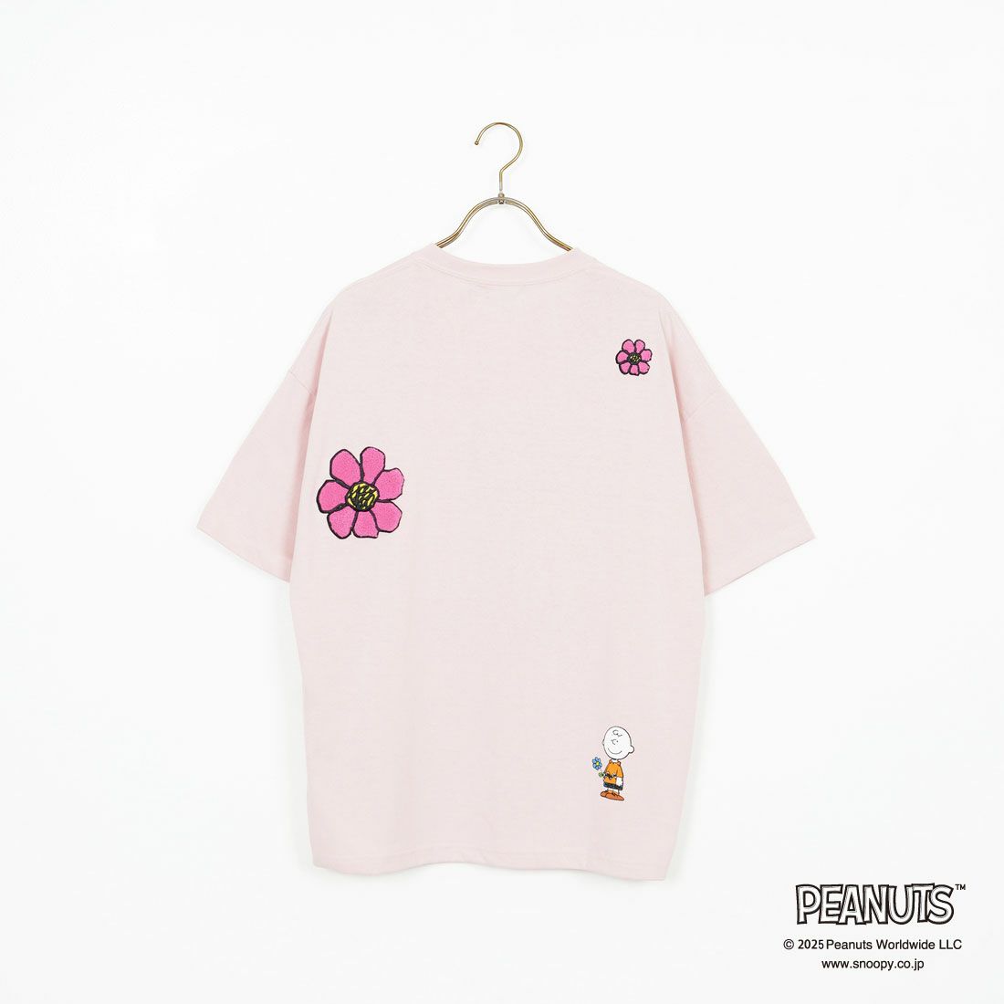 PEANUTS × JEANS FACTORY [ピーナッツ × ジーンズファクトリー] 別注 PEANUTS フラワーTシャツ [JFC-252-028-JF] PINK