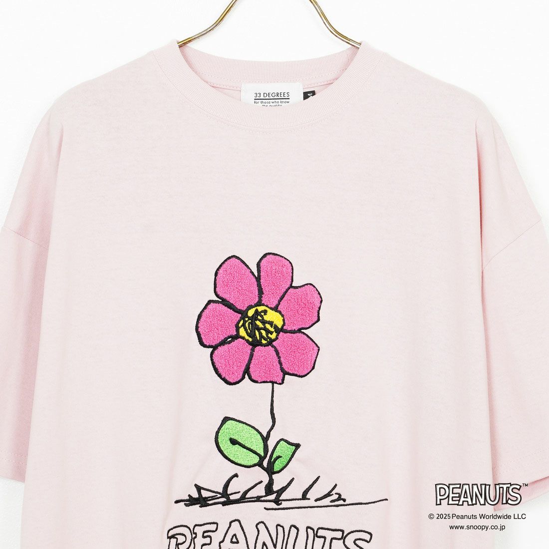 PEANUTS × JEANS FACTORY [ピーナッツ × ジーンズファクトリー] 別注 PEANUTS フラワーTシャツ [JFC-252-028-JF] PINK