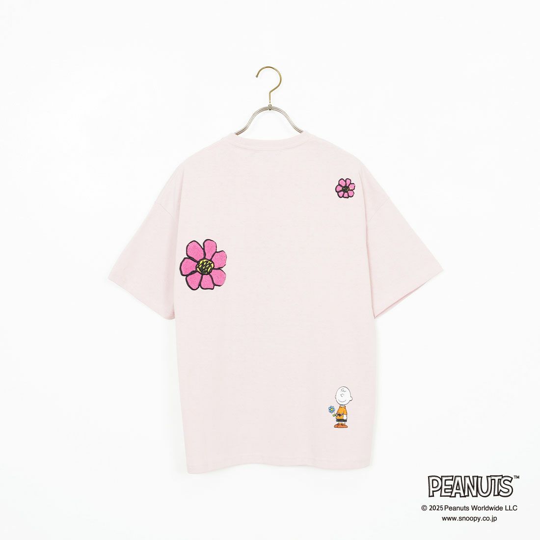 PEANUTS × JEANS FACTORY [ピーナッツ × ジーンズファクトリー] 別注 PEANUTS フラワーTシャツ [JFC-252-028-JF] PINK