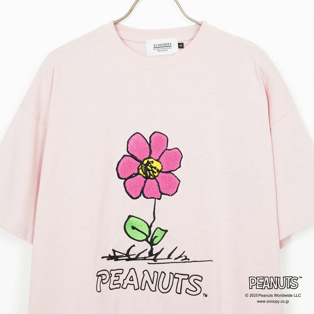 PEANUTS × JEANS FACTORY [ピーナッツ × ジーンズファクトリー] 別注 PEANUTS フラワーTシャツ [JFC-252-028-JF] PINK