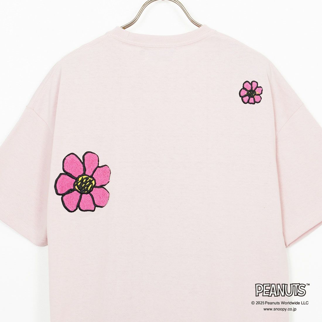 PEANUTS × JEANS FACTORY [ピーナッツ × ジーンズファクトリー] 別注 PEANUTS フラワーTシャツ [JFC-252-028-JF] PINK
