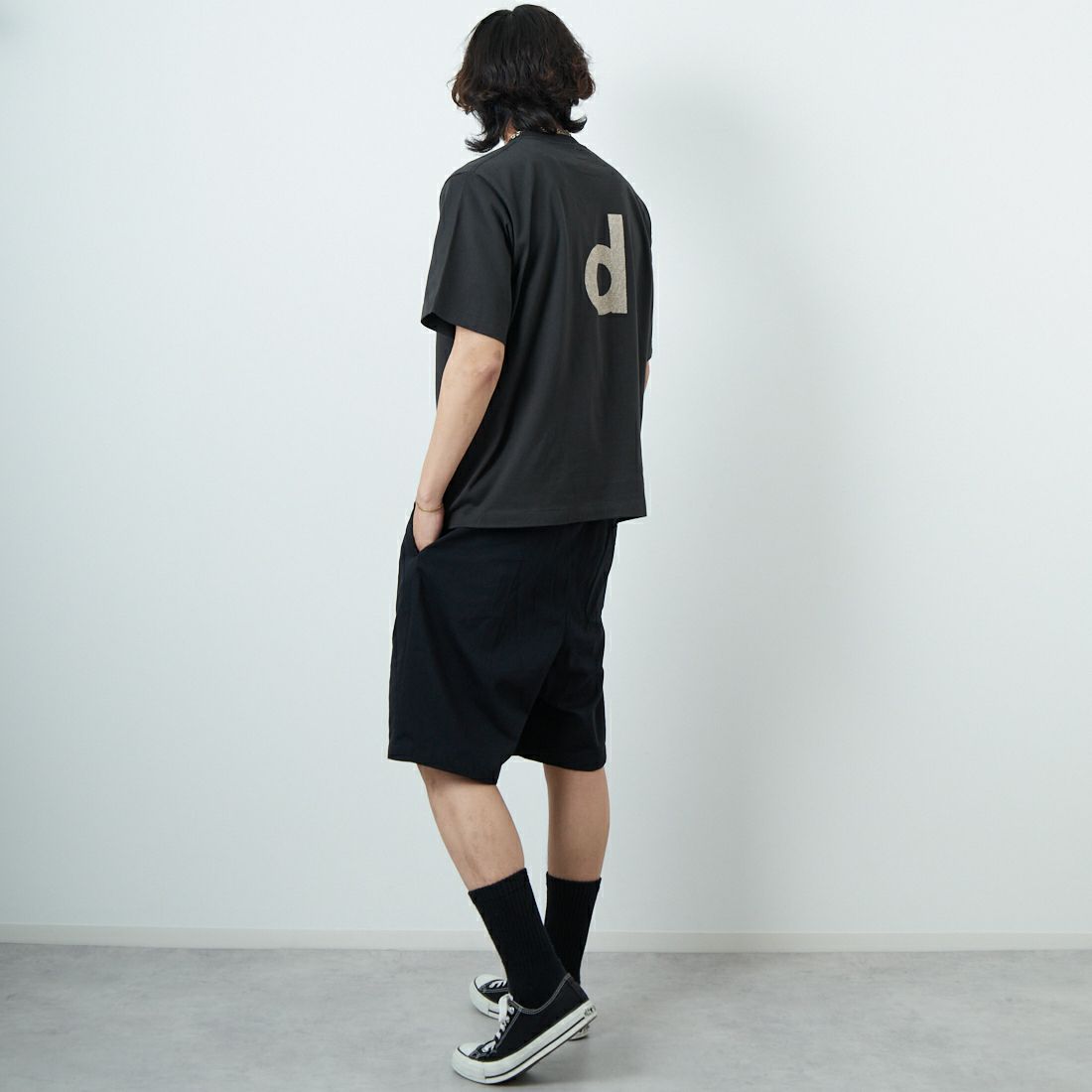 blurhms ROOTSTOCK [ブラームス ルーツストック] BD ワイドプリントTシャツ [BROOTS25S34C] 14 INK/IVO &&モデル身長：179cm 着用サイズ：2&&
