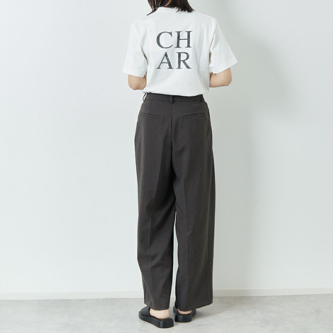 blurhms ROOTSTOCK [ブラームス ルーツストック] COAL スタンダードプリントTシャツ [BROOTS25S33D] 01 WHITE &&モデル身長：167cm 着用サイズ：0&&