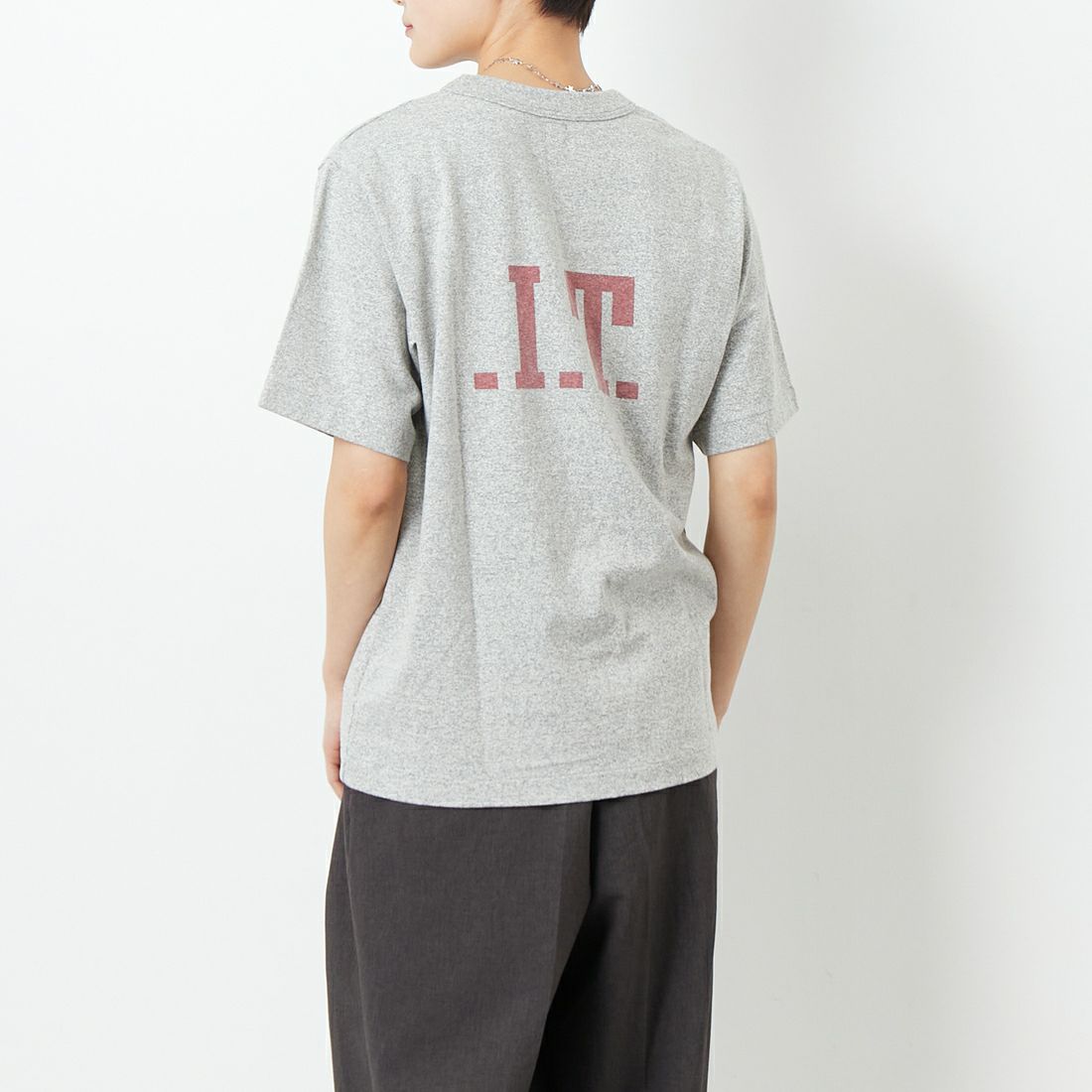 blurhms ROOTSTOCK [ブラームス ルーツストック] .I.T.-M 88/12スタンダードプリントTシャツ [BROOTS25S35E] 02 H.GREY &&モデル身長：160cm 着用サイズ：0&&