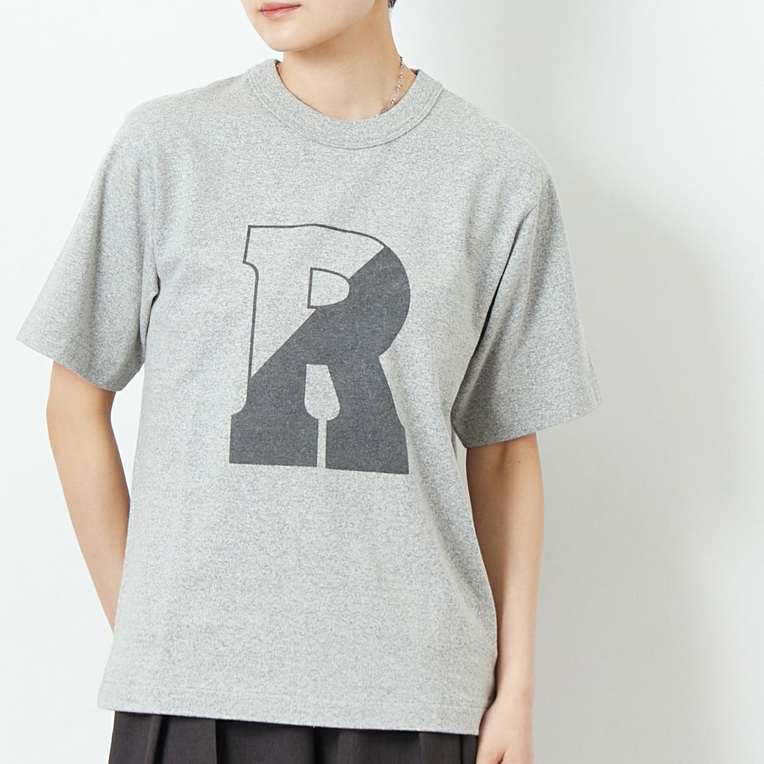 blurhms ROOTSTOCK [ブラームス ルーツストック] B-ROOTSTOCK 88/12スタンダードプリントTシャツ [BROOTS25S35C] 02 H.GREY &&モデル身長：160cm 着用サイズ：0&&