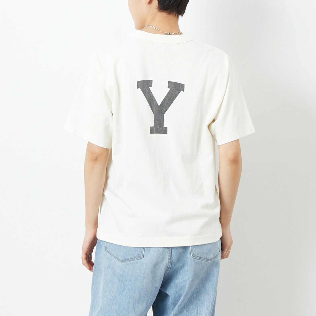 blurhms ROOTSTOCK [ブラームス ルーツストック] ALE-Y 88/12スタンダードプリントTシャツ [BROOTS25S35A] 01 IVORY &&モデル身長：160cm 着用サイズ：0&&