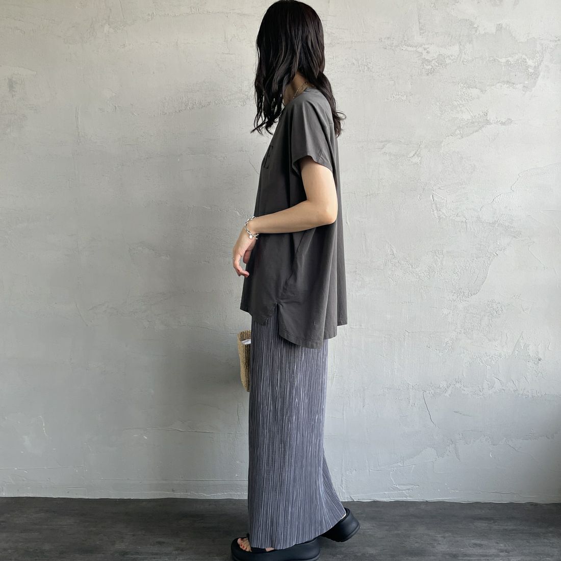 MICA&DEAL × JEANSFACTORY [マイカアンドディール × ジーンズファクトリー] フレンチスリーブ Tシャツ [0125209174-JF] CHARCOAL