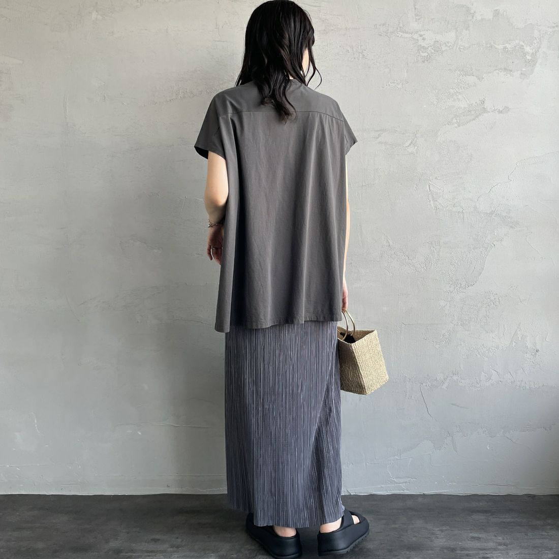 MICA&DEAL × JEANSFACTORY [マイカアンドディール × ジーンズファクトリー] フレンチスリーブ Tシャツ [0125209174-JF] CHARCOAL