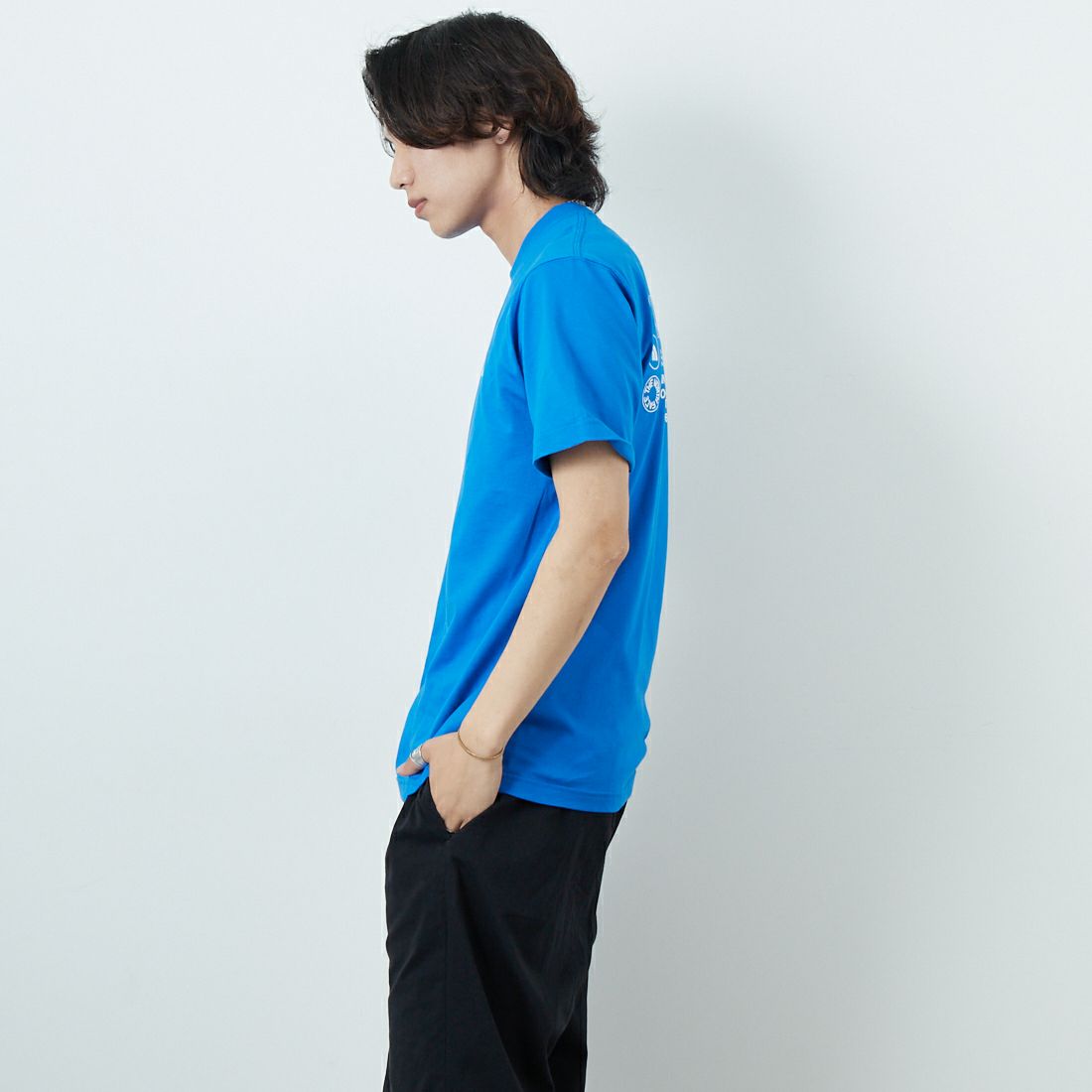 THE NORTH FACE [ザ ノースフェイス] ショートスリーブ フラッシュドライグローブグリッドコットンTシャツ [NT32550] HB &&モデル身長：179cm 着用サイズ：M&&