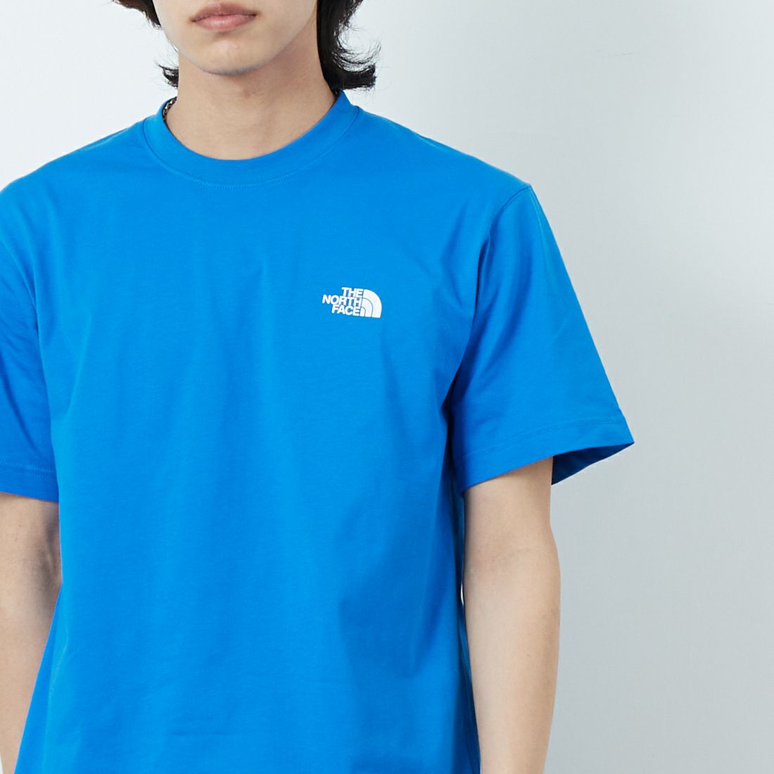 THE NORTH FACE [ザ ノースフェイス] ショートスリーブ フラッシュドライグローブグリッドコットンTシャツ [NT32550] HB &&モデル身長：179cm 着用サイズ：M&&