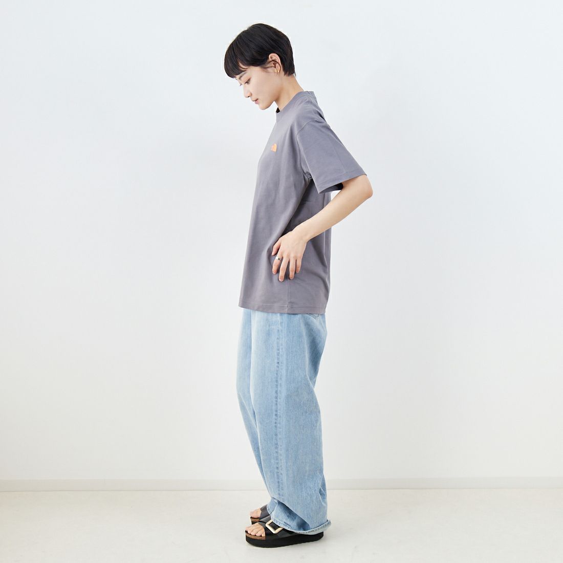 THE NORTH FACE [ザ ノースフェイス] ショートスリーブ フラッシュドライカラースキームコットンTシャツ [NT32548] SP &&モデル身長：160cm 着用サイズ：S&&