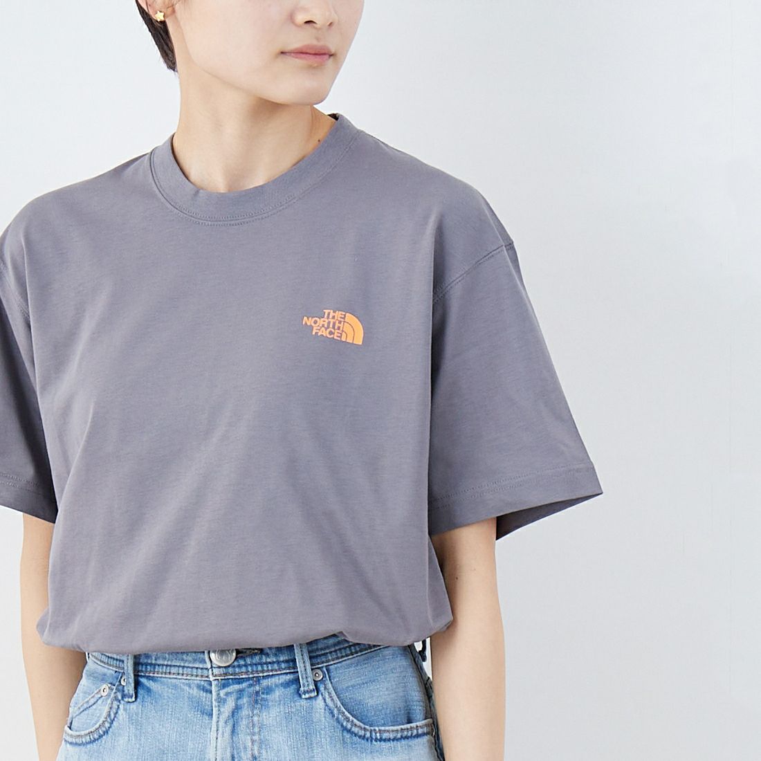 THE NORTH FACE [ザ ノースフェイス] ショートスリーブ フラッシュドライカラースキームコットンTシャツ [NT32548] SP &&モデル身長：160cm 着用サイズ：S&&