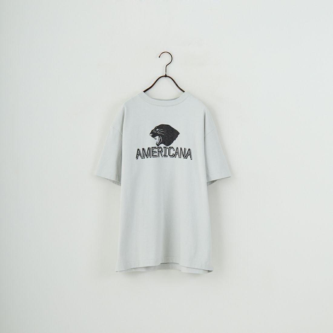 Americana × JEANS FACTORY [アメリカーナ × ジーンズファクトリー] 別注 オゾンバイオ加工 ロゴプリントTシャツ [ASO-795-1-JF] LT.GREY
