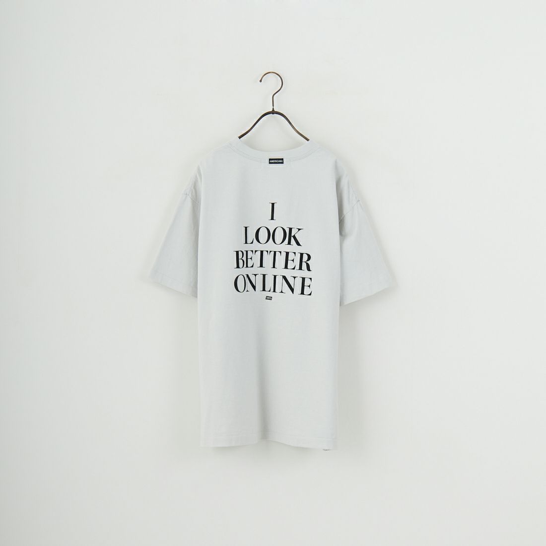 Americana × JEANS FACTORY [アメリカーナ × ジーンズファクトリー] 別注 オゾンバイオ加工 バックプリントTシャツ [ASO-795-2-JF] LT.GREY