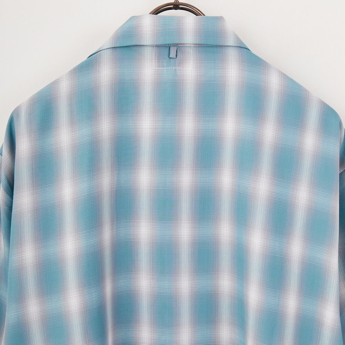 BIG MIKE [ビッグマイク] レーヨン混オンブレチェックシャツ [102525531] MNT/WHT