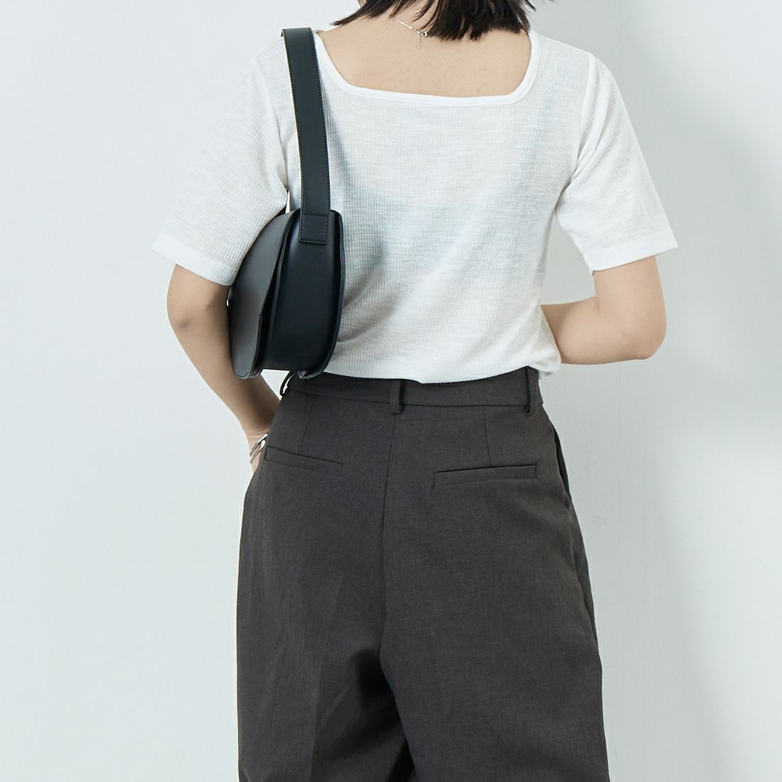 Maison de L'allure [メゾン ドゥ ラリュール] 2WAYリブプルオーバー [M25112035] 02 OFF &&モデル身長：167cm 着用サイズ：F&&