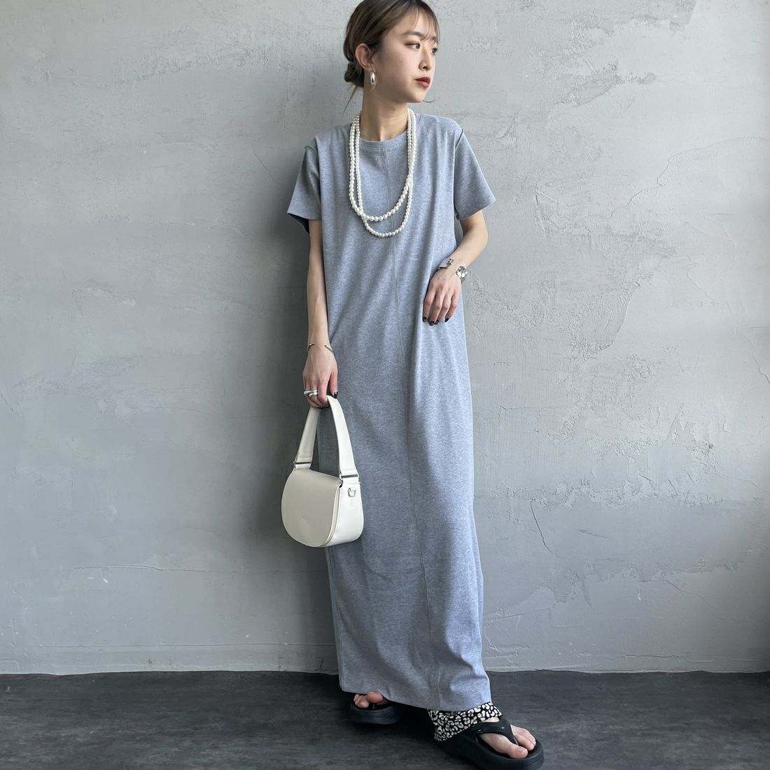 07 GRAY&&モデル身長：150cm 着用サイズ：F&&