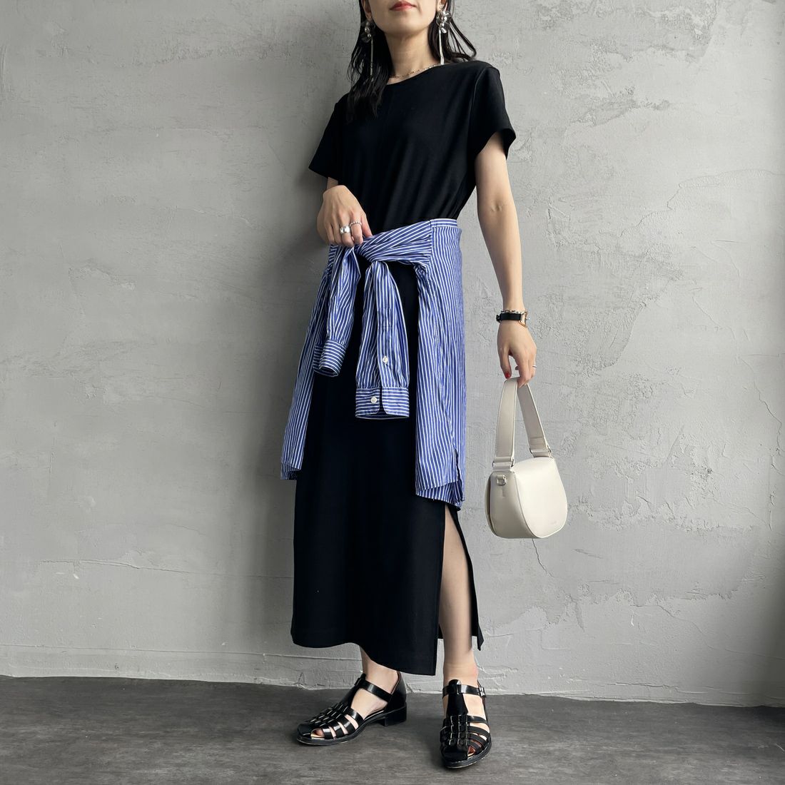 09 BLACK&&モデル身長：160cm 着用サイズ：F&&