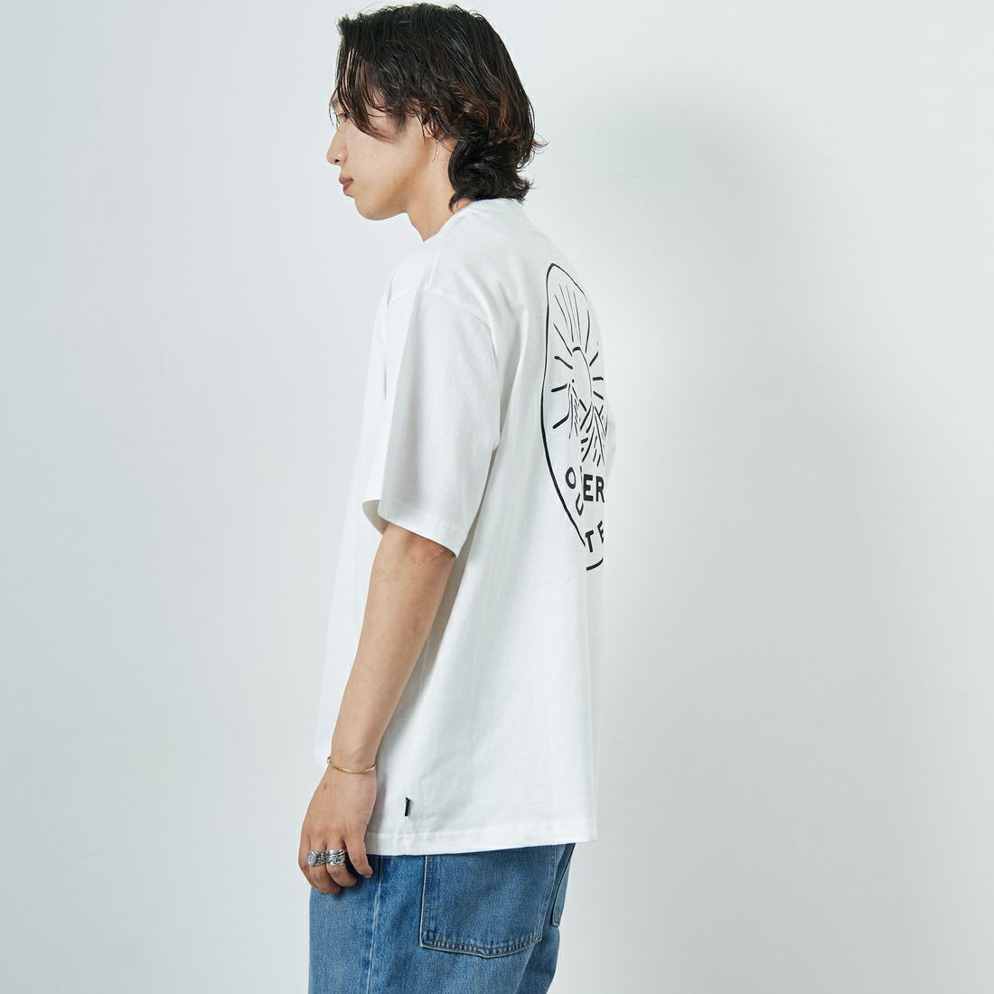 POLeR [ポーラー] プリントTシャツ [259MCV0033-JF] WHITE &&モデル身長：179cm 着用サイズ：L&&