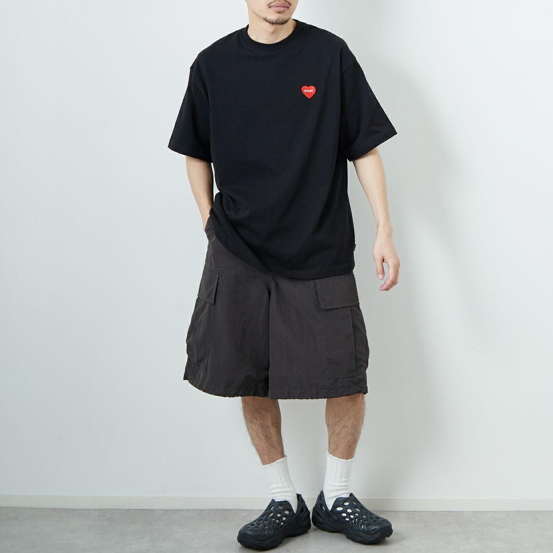 POLeR [ポーラー] プリントTシャツ [259MCV0033-JF] BLACK &&モデル身長：168cm 着用サイズ：M&&