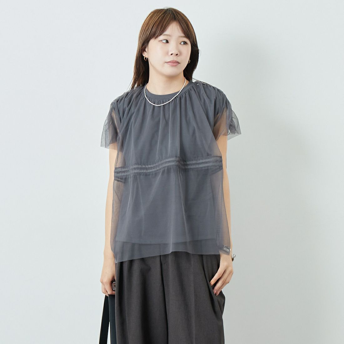 08 CHARCOA&&モデル身長：167cm 着用サイズ：F&&