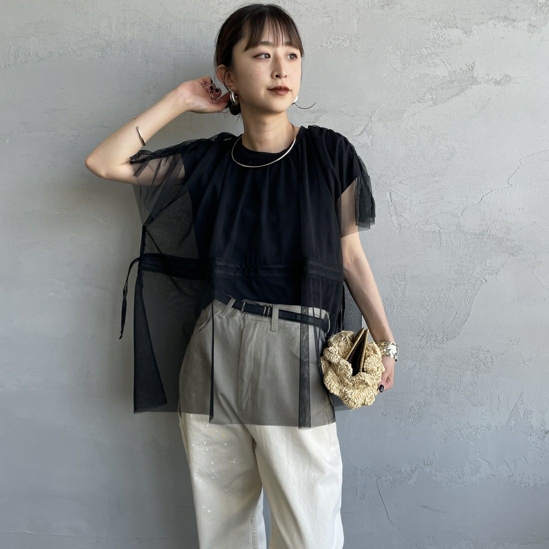 09 BLACK&&モデル身長：150cm 着用サイズ：F&&
