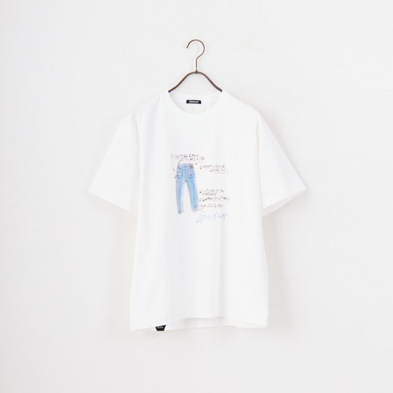DENHAM ロンT ホワイト DENHAM デンハム シザーロゴ 刺繍 ロンT AMERICANA LS TEE HCJ