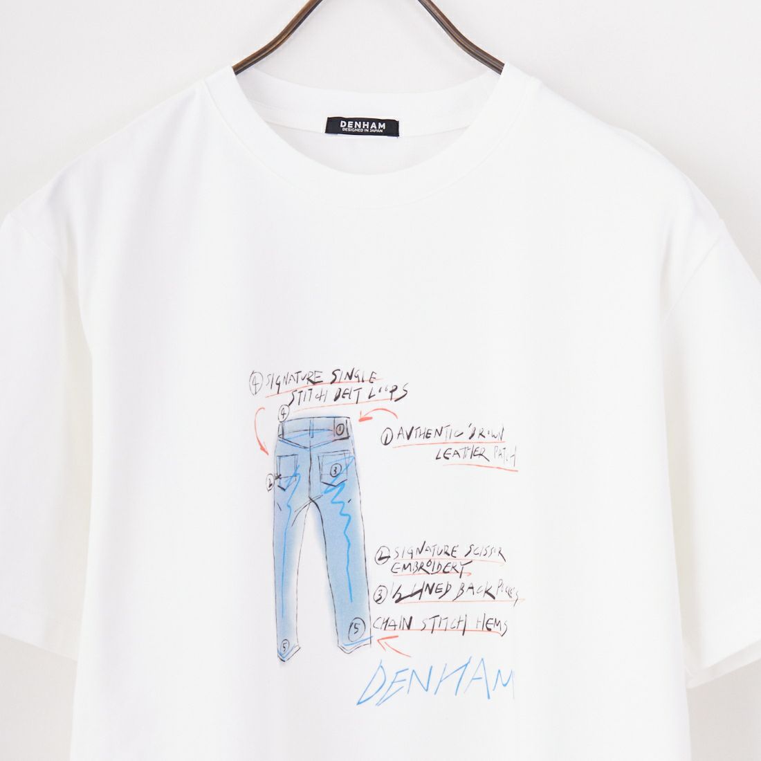 DENHAM [デンハム] デニムレシピTシャツ [DENIM-RECIPE-T] WHITE