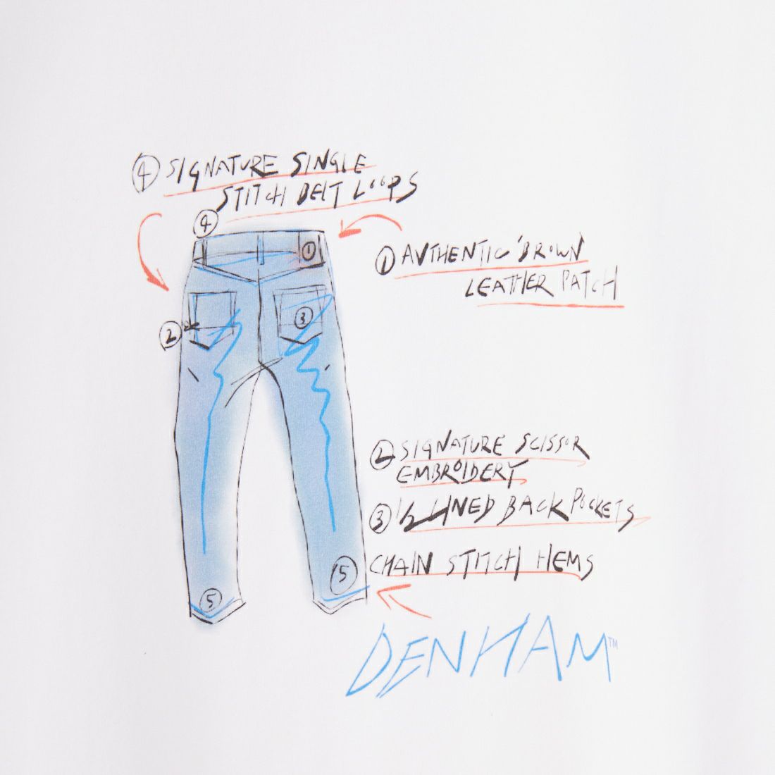 DENHAM [デンハム] デニムレシピTシャツ [DENIM-RECIPE-T] WHITE
