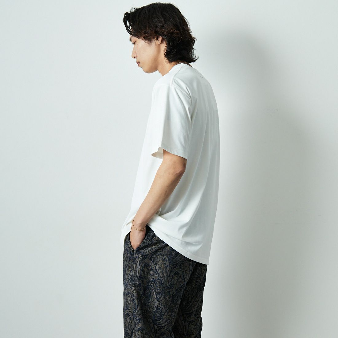 Needles [ニードルズ] Needles×KAE TANAKA ショートスリーブTシャツ [QV433] A OFF WHIT &&モデル身長：179cm 着用サイズ：L&&
