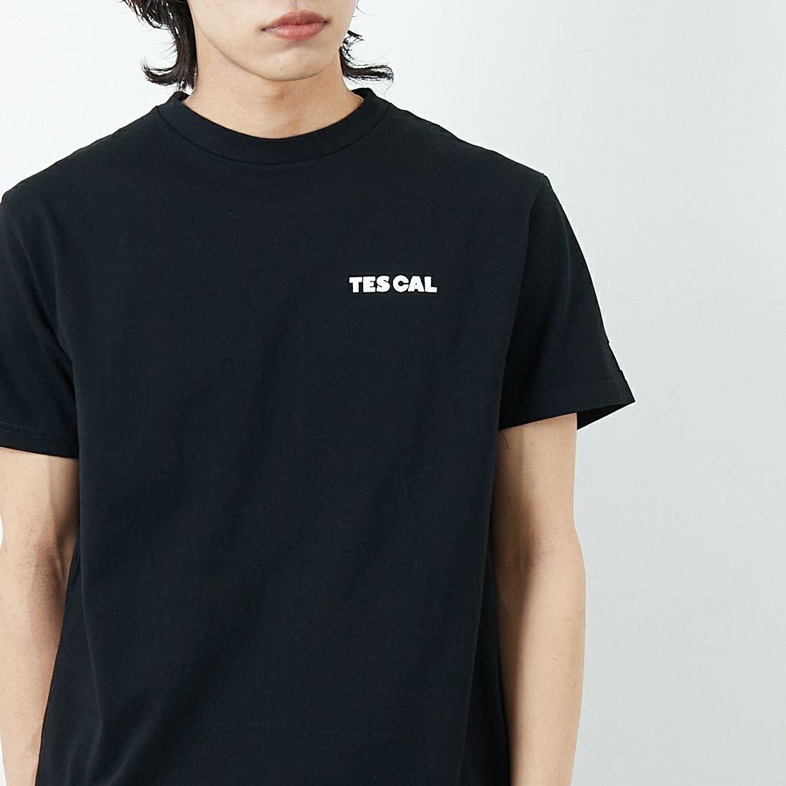 The Endless Summer [エンドレスサマー] 別注 THE CALIFORNIA バックプリントTシャツ [FH-25574507-JF] 01 BLACK &&モデル身長：179cm 着用サイズ：M&&